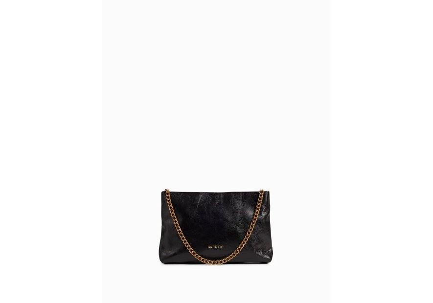 Nat & Nin MOLLY - CUIR DE VACHETTE - NOIR nat&nin - molly - pochette chaine Sac business
