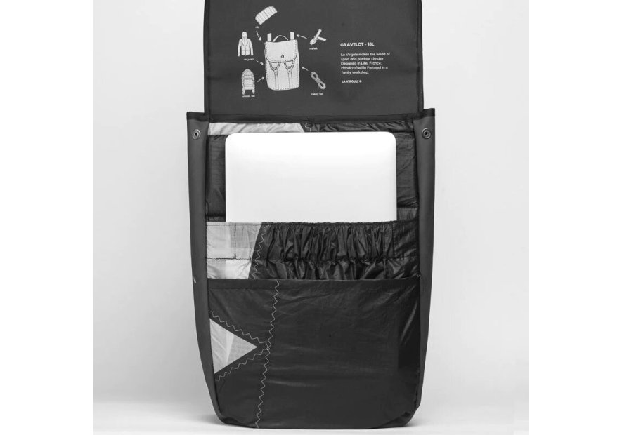 la virgule 18L - TOILE PVC BATEAU - NOIR la virgule - le gravelot 18l - sac à dos m Maroquinerie