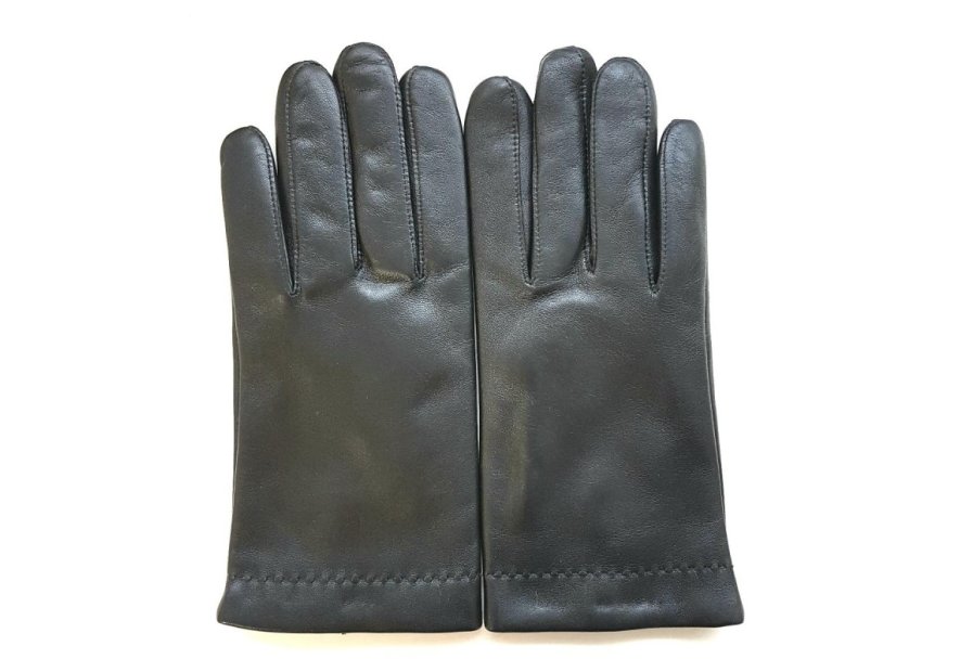 Poujade P61 DC/TACTIL - CUIR D'AGNEAU -  gants homme tactil doublé cachemire henri Gants
