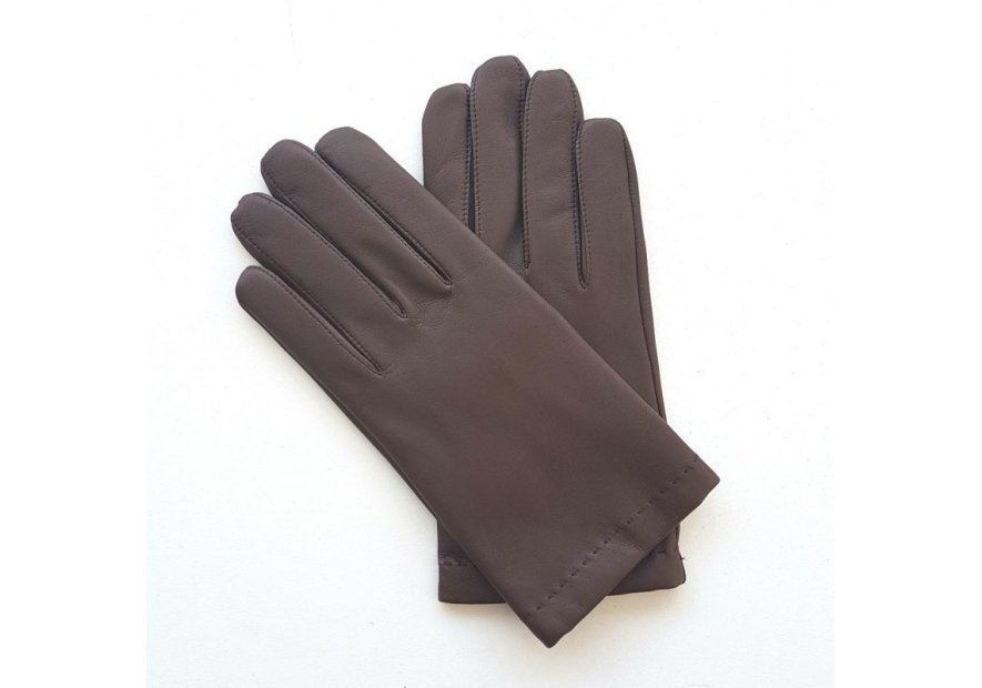 Poujade P61 DC/TACTIL - CUIR D'AGNEAU -  gants homme tactil doublé cachemire henri Gants
