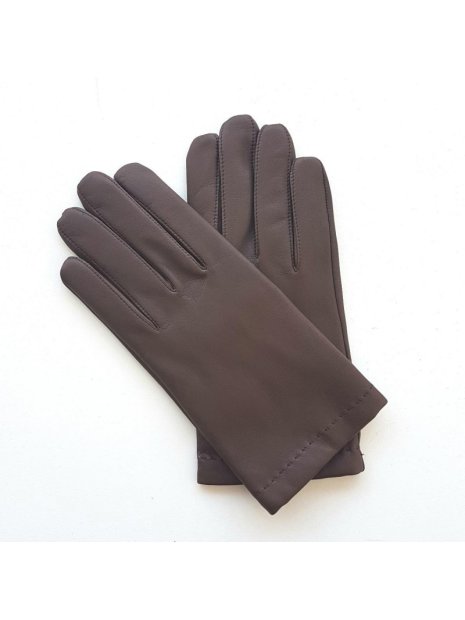 Poujade P61 DC/TACTIL - CUIR D'AGNEAU -  gants homme tactil doublé cachemire henri gants-homme