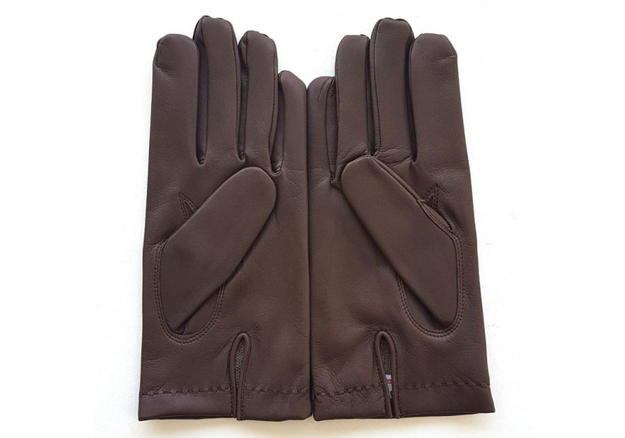 Poujade P61 DC/TACTIL - CUIR D'AGNEAU -  gants homme tactil doublé cachemire henri Gants
