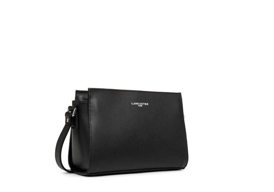 Lancaster 438-007 - CUIR DE VACHETTE - NOI sac bandoulière trotteur sierra Sac business