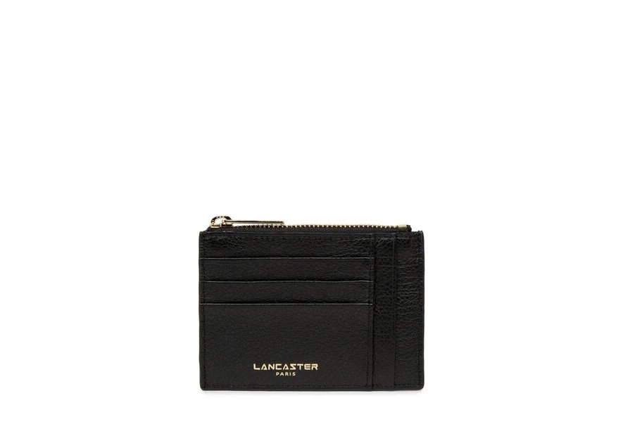 Lancaster 129-22 - CUIR DE VACHETTE - NOIR porte cartes plat zip dune lancaster Porte-monnaie