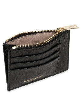 Lancaster 129-22 - CUIR DE VACHETTE - NOIR porte cartes lancaster dune plat zip Porte-monnaie Femme