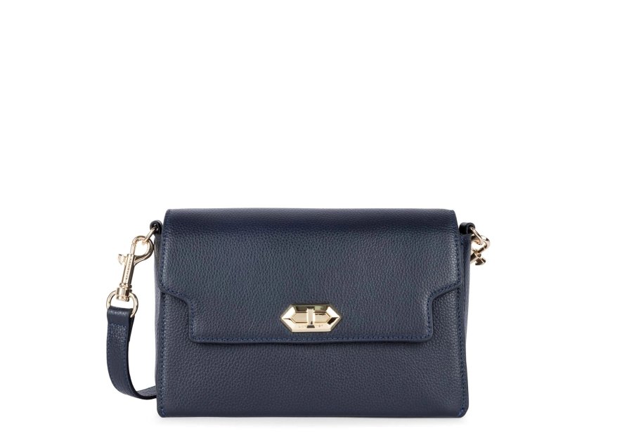 Lancaster 547-58 - CUIR DE VACHETTE - BLEU foulonné milano-sac rabat s Sac business