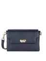 Lancaster 547-58 - CUIR DE VACHETTE - BLEU foulonné milano-sac rabat s sacs-a-mains