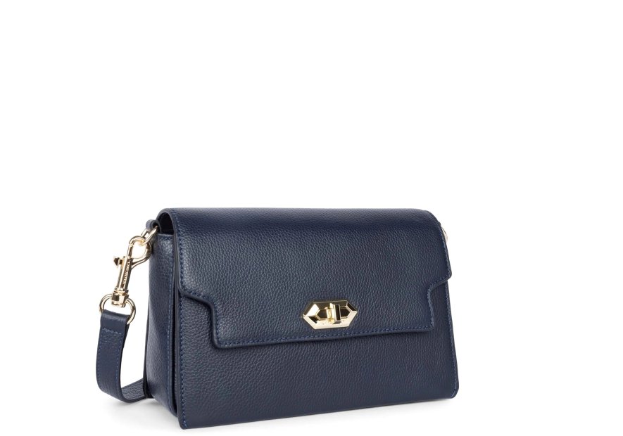 Lancaster 547-58 - CUIR DE VACHETTE - BLEU foulonné milano-sac rabat s Sac business
