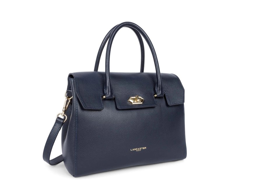 Lancaster 547-56 - CUIR DE VACHETTE - BLEU Foulonné Milano - Sac shopping Sac business