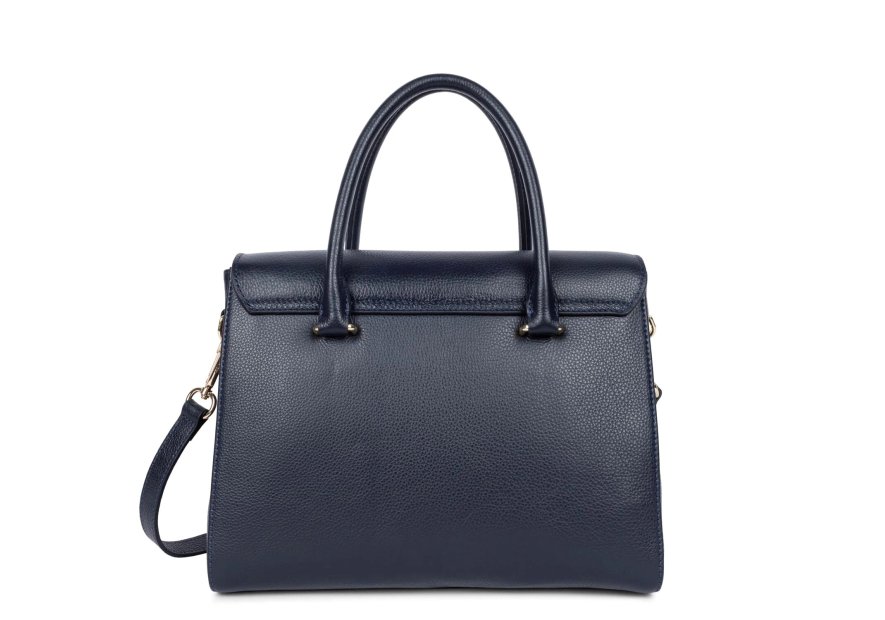 Lancaster 547-56 - CUIR DE VACHETTE - BLEU Foulonné Milano - Sac shopping Sac business
