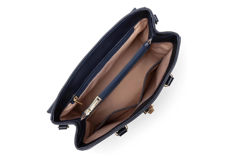 Lancaster 547-56 - CUIR DE VACHETTE - BLEU Foulonné Milano - Sac shopping Sac business