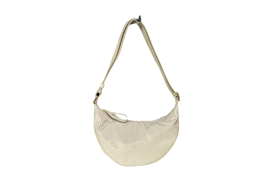 vison'a 23712 - TOILE ET CUIR - GREIGE visona'- plinio- porté travers demi lune Sac business