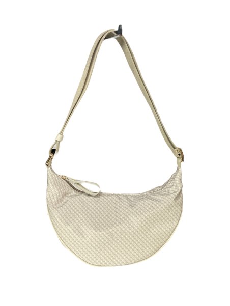 vison'a 23712 - TOILE ET CUIR - GREIGE visona'- plinio- porté travers demi lune Sac business
