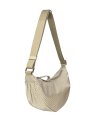 vison'a 23712 - TOILE ET CUIR - GREIGE visona'- plinio- porté travers demi lune sacs-a-mains