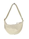 vison'a 23712 - TOILE ET CUIR - GREIGE visona'- plinio- porté travers demi lune sacs-a-mains