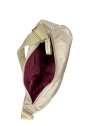 vison'a 23712 - TOILE ET CUIR - GREIGE visona'- plinio- porté travers demi lune sacs-a-mains