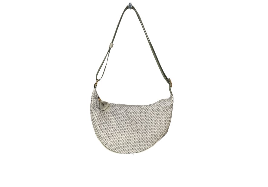 vison'a 23712 - TOILE ET CUIR - PERLA. visona'- plinio- porté travers demi lune Sac business