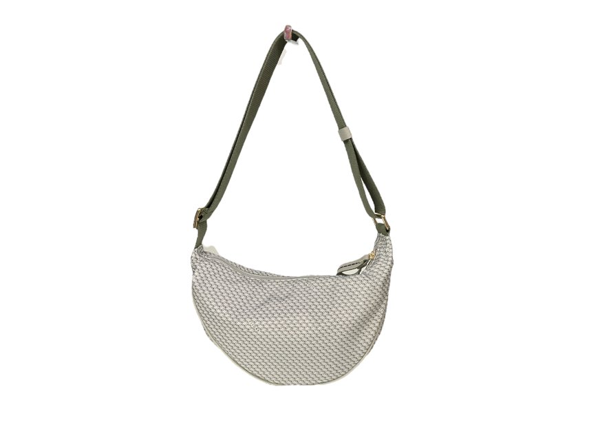 vison'a 23712 - TOILE ET CUIR - PERLA. visona'- plinio- porté travers demi lune Sac business