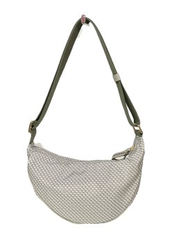 vison'a 23712 - TOILE ET CUIR - PERLA. visona'- plinio- porté travers demi lune Sac business