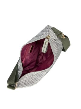 vison'a 23712 - TOILE ET CUIR - PERLA. visona'- plinio- porté travers demi lune Sac business