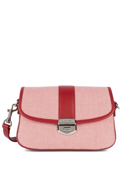 Lancaster 531-025 - TOILE/CUIR - ROUGE lancaster - canvas fia - sac rabat m sacs-a-mains