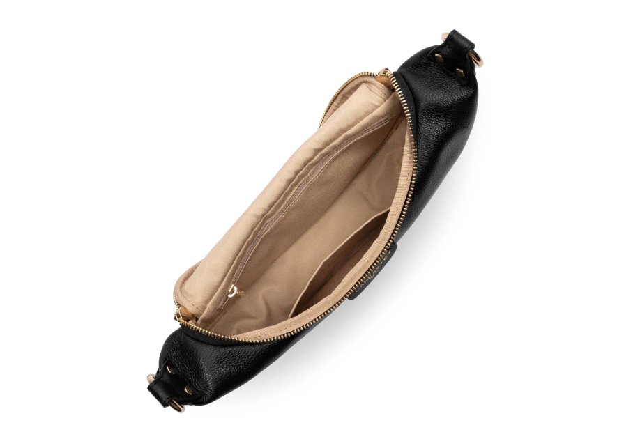 Lancaster 529-85 - CUIR DE VACHETTE - NOIR sac banane l dune Sac porté travers