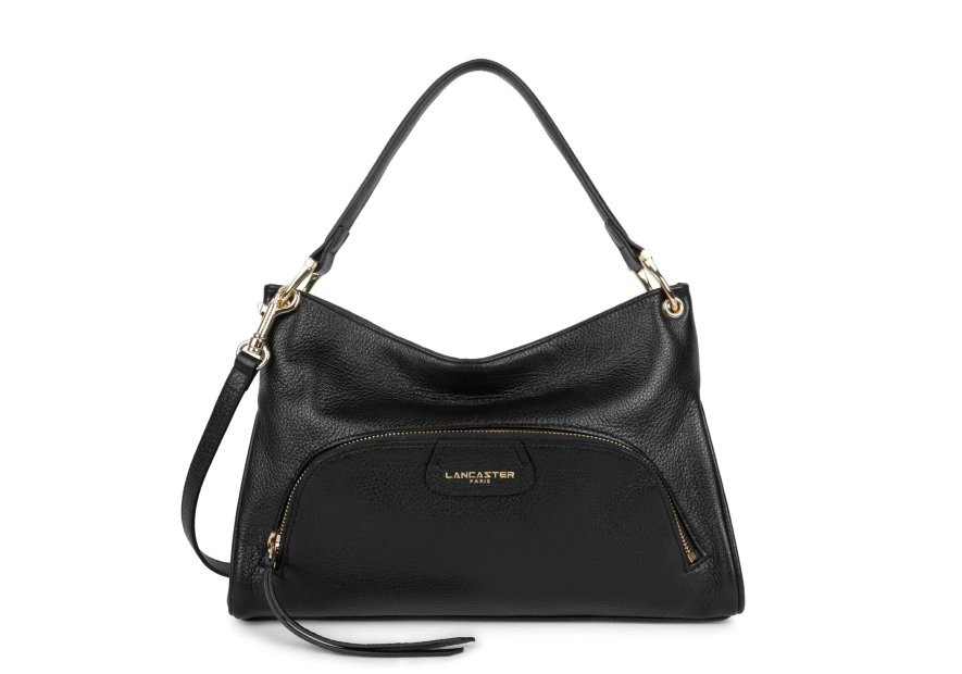 Lancaster 529-86 - CUIR DE VACHETTE - NOIR dune - sac besace carré Sac business