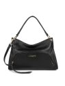 Lancaster 529-86 - CUIR DE VACHETTE - NOIR dune - sac besace carré sacs-a-mains