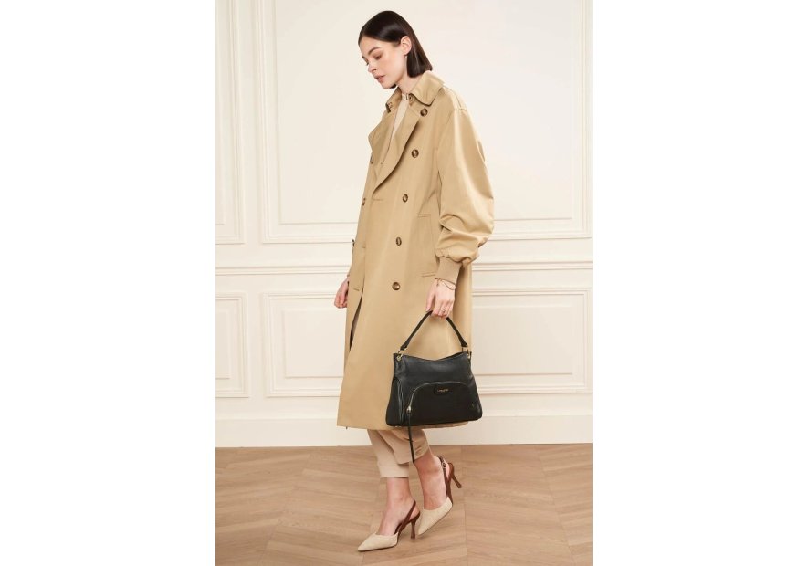 Lancaster 529-86 - CUIR DE VACHETTE - NOIR dune - sac besace carré Sac business