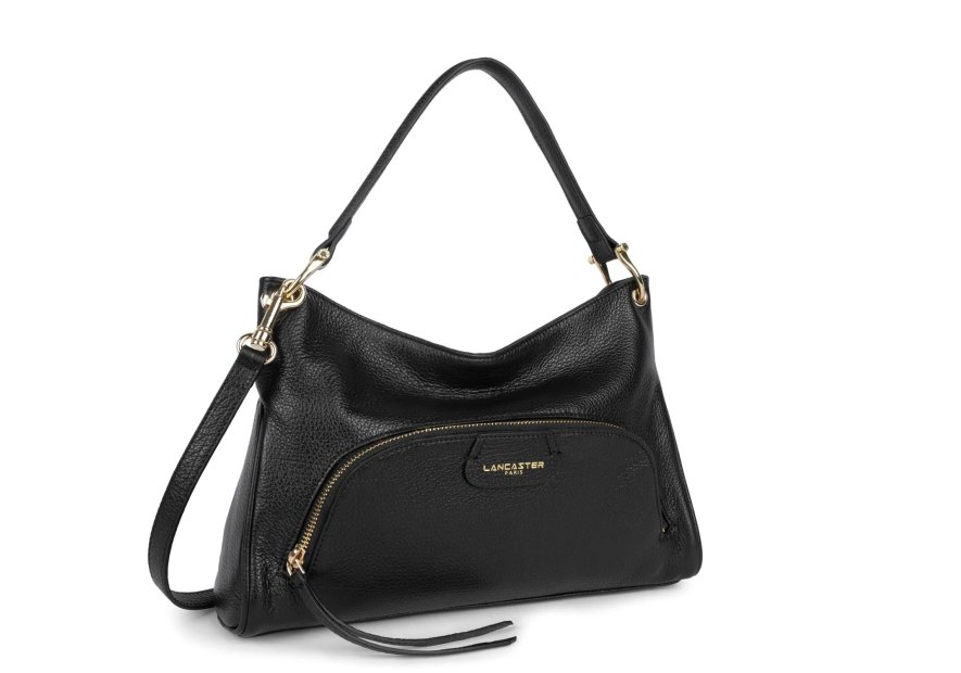 Lancaster 529-86 - CUIR DE VACHETTE - NOIR dune - sac besace carré Sac business