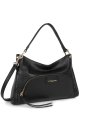 Lancaster 529-86 - CUIR DE VACHETTE - NOIR dune - sac besace carré sacs-a-mains