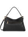 Lancaster 529-86 - CUIR DE VACHETTE - NOIR dune - sac besace carré sacs-a-mains