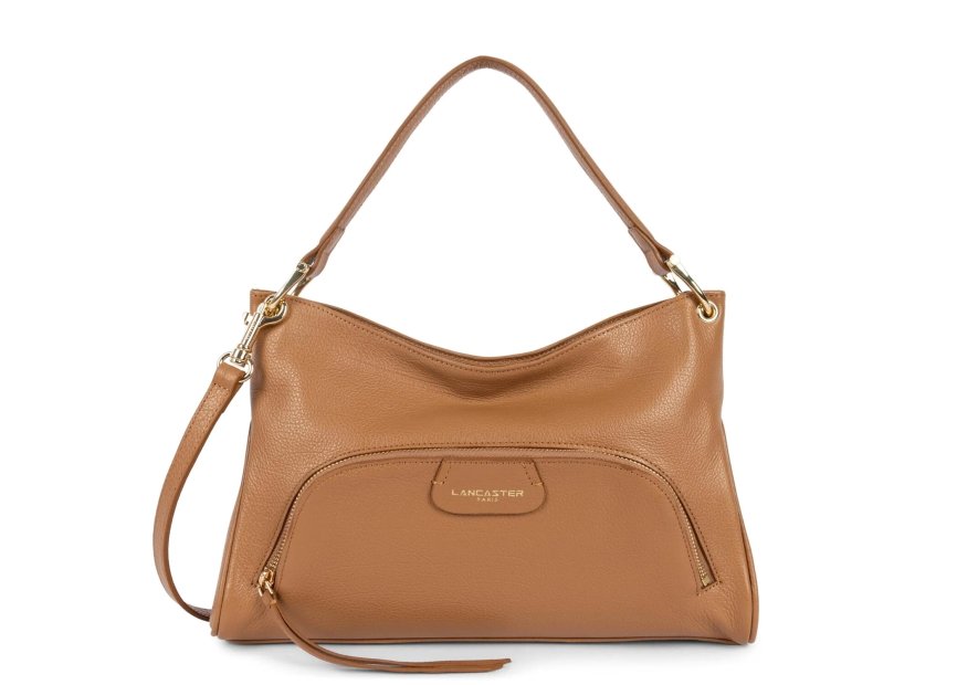 Lancaster 529-86 - CUIR DE VACHETTE - CAME dune - sac besace carré Sac business