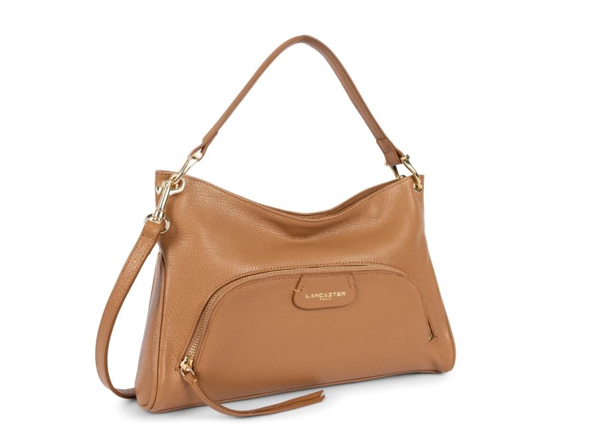 Lancaster 529-86 - CUIR DE VACHETTE - CAME dune - sac besace carré Sac business