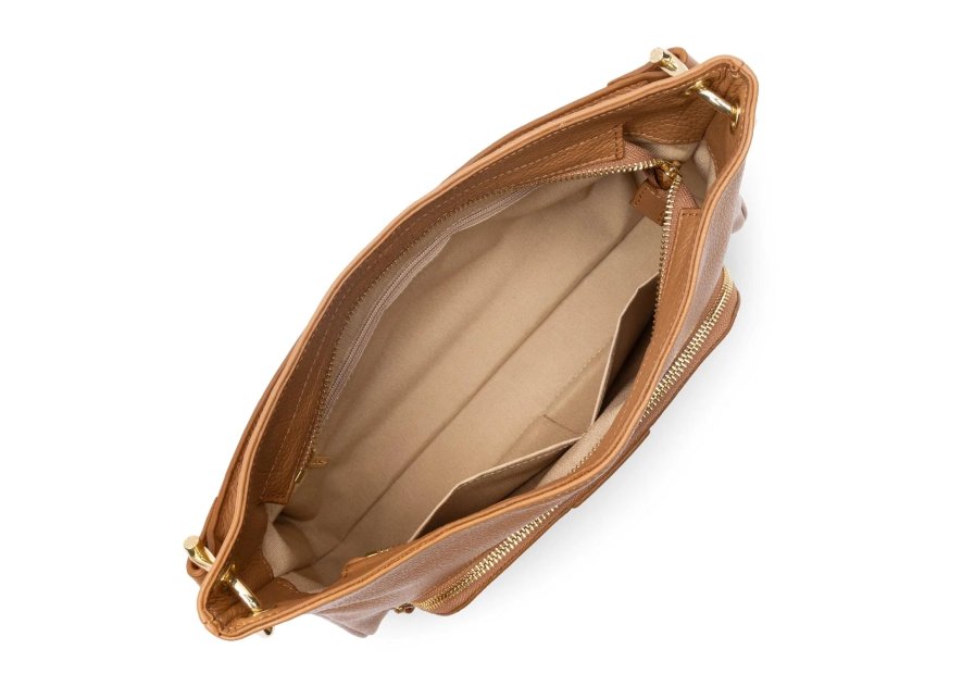 Lancaster 529-86 - CUIR DE VACHETTE - CAME dune - sac besace carré Sac business