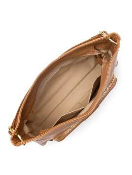 Lancaster 529-86 - CUIR DE VACHETTE - CAME dune - sac besace carré Sac business