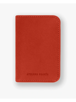 Les Ateliers Foures B11. - CUIR DE VACHETTE - ORANGE porte 4 cartes astré baroudeuse Porte-cartes