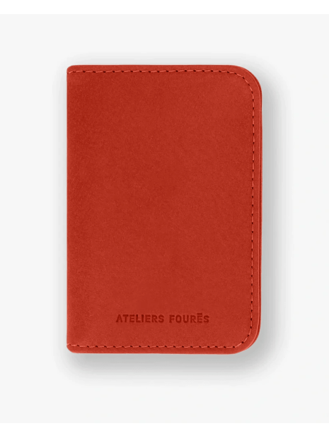 Les Ateliers Foures B11. - CUIR DE VACHETTE - ORANGE porte 4 cartes astré baroudeuse pcartes-credit