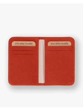 Les Ateliers Foures B11. - CUIR DE VACHETTE - ORANGE porte 4 cartes astré baroudeuse Porte-cartes