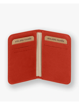 Les Ateliers Foures B11. - CUIR DE VACHETTE - ORANGE porte 4 cartes astré baroudeuse Porte-cartes