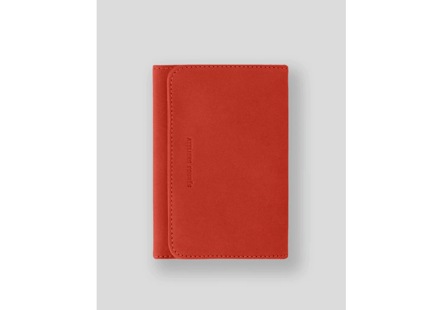 Les Ateliers Foures B46 - CUIR DE VACHETTE - ORANGE. fourès-baroudeuse-porte papiers Porte-cartes