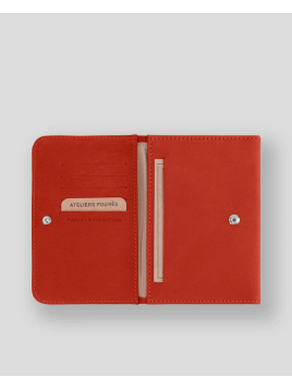 Les Ateliers Foures B46 - CUIR DE VACHETTE - ORANGE. fourès-baroudeuse-porte papiers Porte-cartes