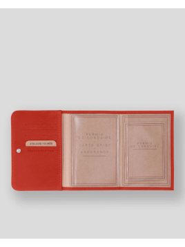 Les Ateliers Foures B46 - CUIR DE VACHETTE - ORANGE. fourès-baroudeuse-porte papiers Porte-cartes