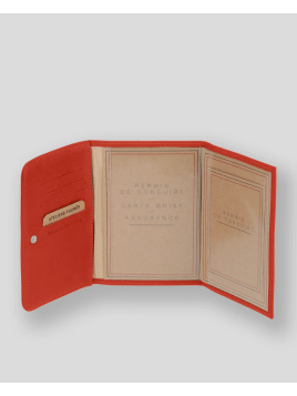 Les Ateliers Foures B46 - CUIR DE VACHETTE - ORANGE. fourès-baroudeuse-porte papiers Porte-cartes