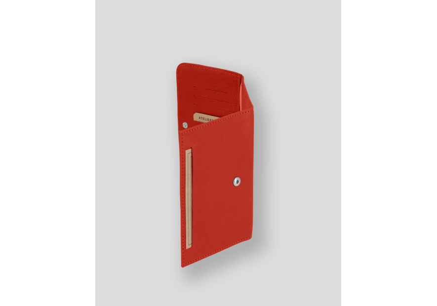 Les Ateliers Foures B46 - CUIR DE VACHETTE - ORANGE. fourès-baroudeuse-porte papiers Porte-cartes