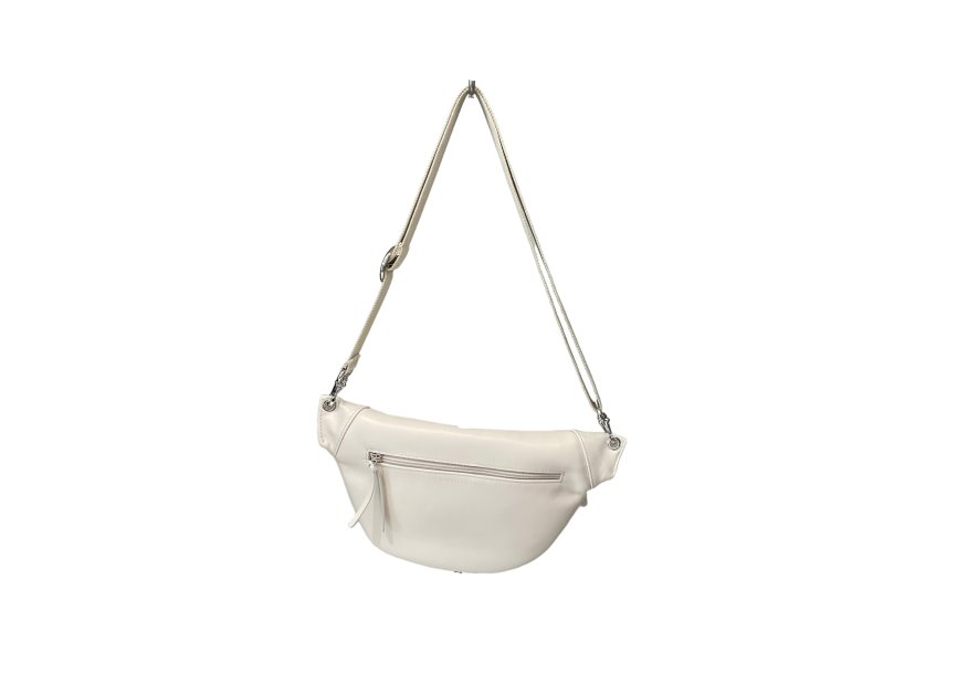 Les Ateliers Foures B125 - CUIR DE VACHETTE - CRAIE sac banane atalante medium banane