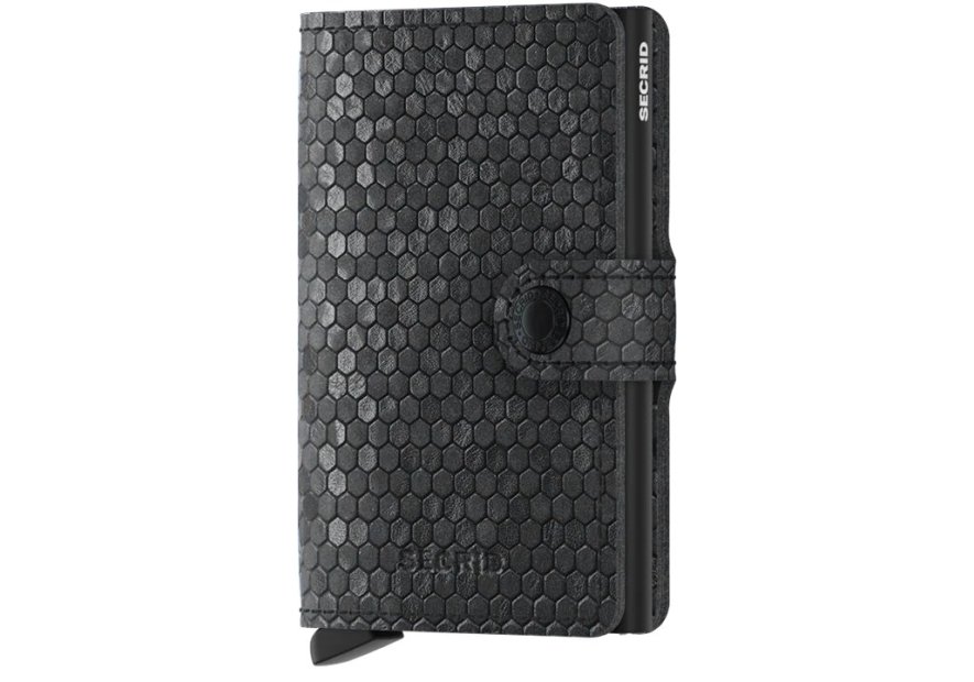 Secrid MHE - ALUMINIUM/CUIR - NOIR porte cartes miniwallet hexagon Porte-cartes