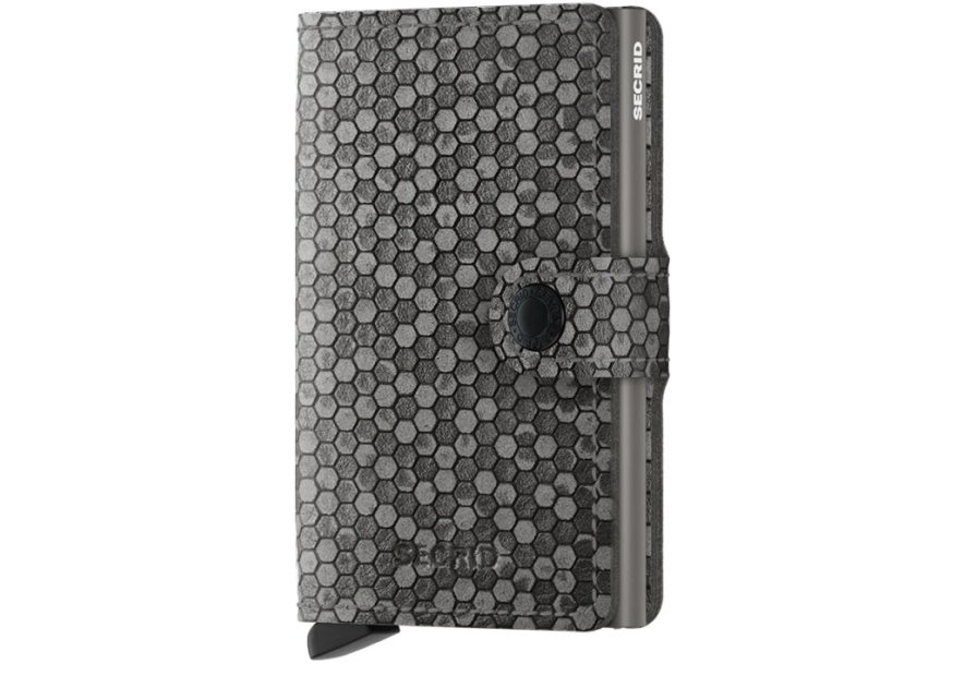 Secrid MHE - ALUMINIUM/CUIR - GREY porte cartes miniwallet hexagon Porte-cartes