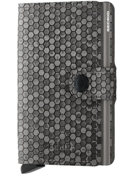 Secrid MHE - ALUMINIUM/CUIR - GREY porte cartes miniwallet hexagon pcartes-credit