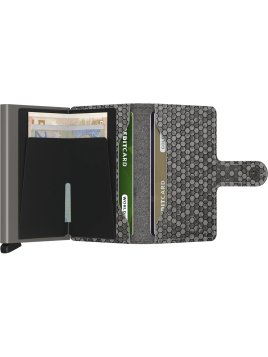 Secrid MHE - ALUMINIUM/CUIR - GREY porte cartes miniwallet hexagon Porte-cartes